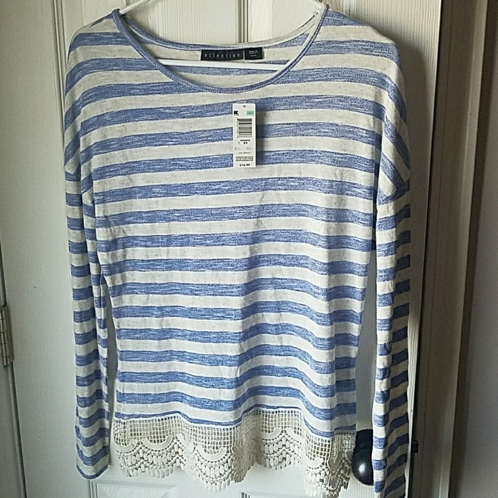 Blue and white sweater